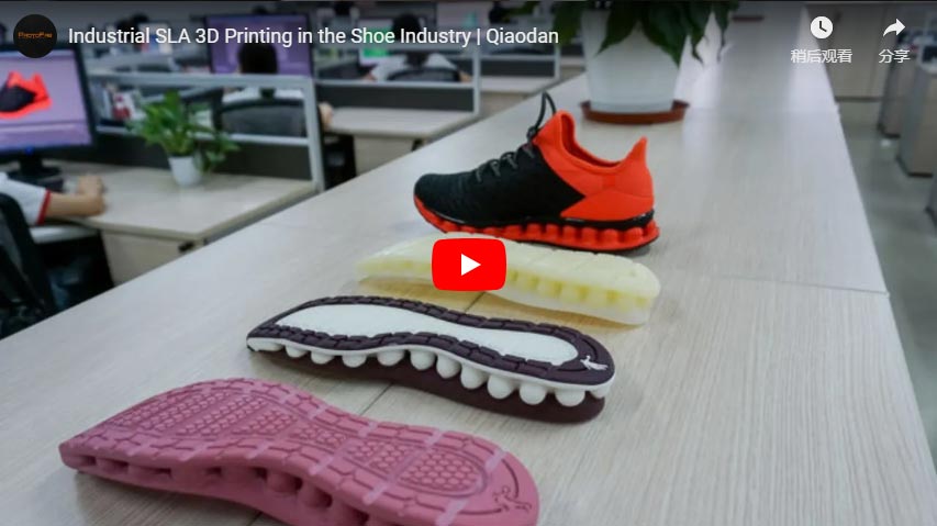 Impressão industrial SLA 3D na indústria de calçados